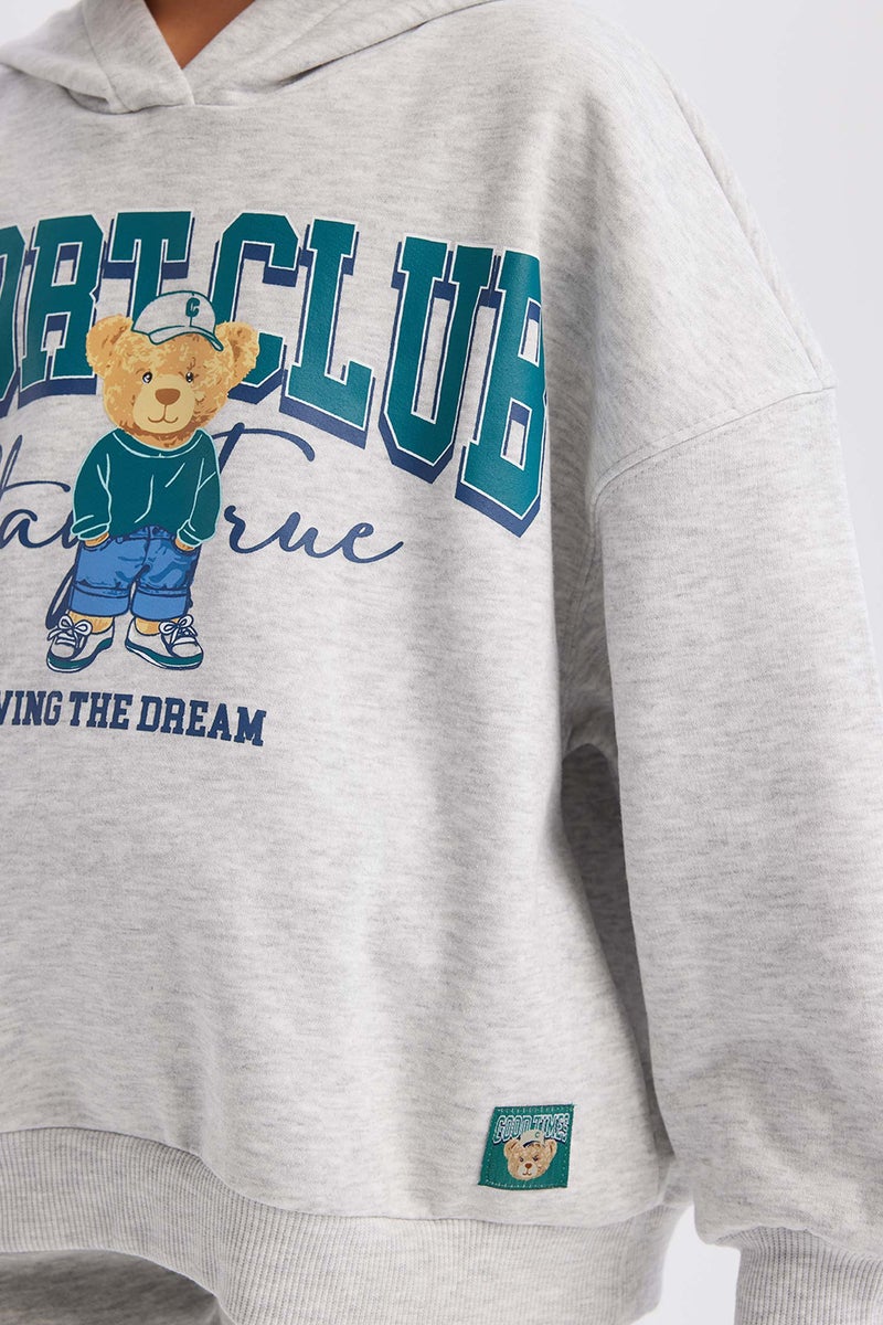 ديفاكتو هودي بناتي اوفر سايز رمادي - Image 5